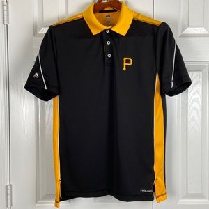 Majestic cool base Pittsburg Pirate polo shirt sleeve shirt mens L